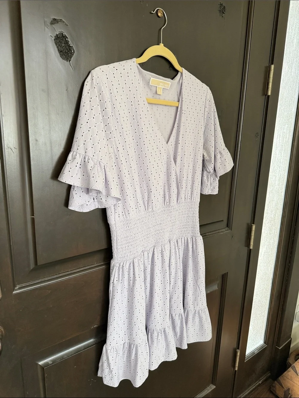 Michael Kors Lavender Eyelet Ruffle Dress in Light Lavender Size Small